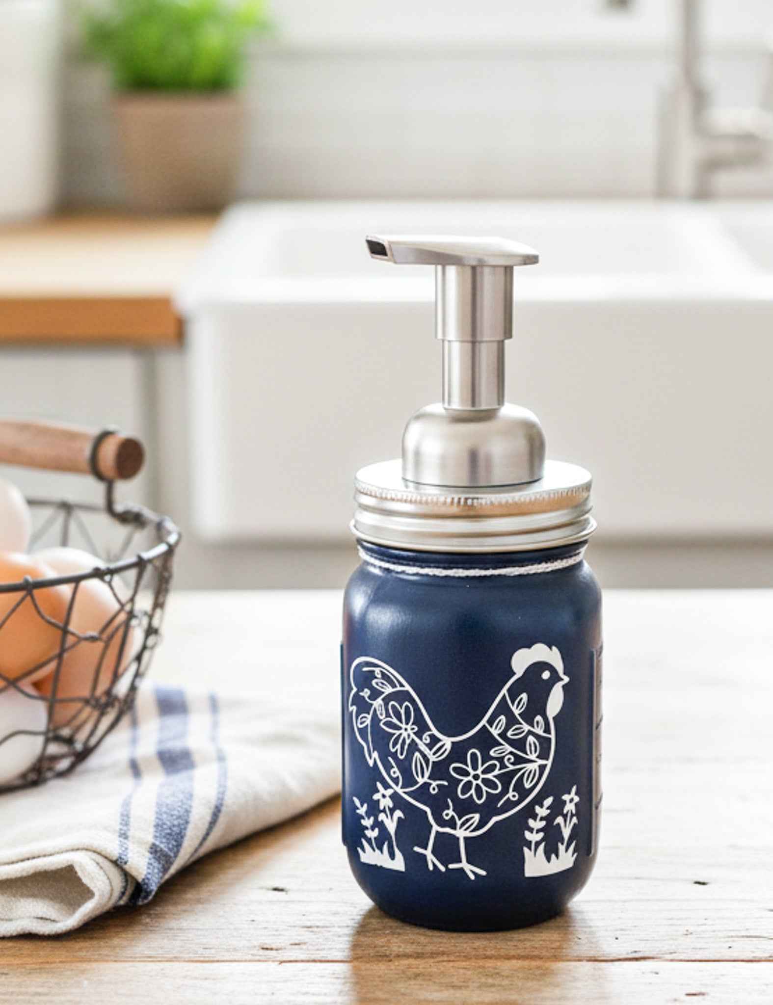 Chicken Mason Jar Soap Dispenser