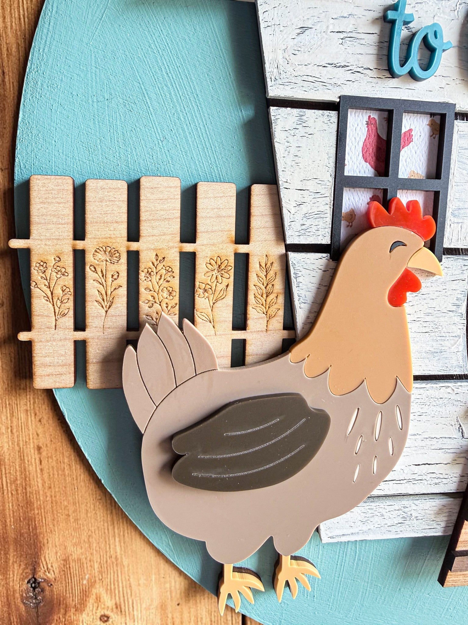 chicken farmhouse welcome door sign hen