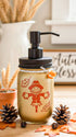 fall farmhouse mason jar soap dispenser gold front