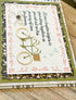 Farmhouse Whimsy bicycle-themed wedding greeting card featuring vintage bicycle illustration on high-quality cardstock.