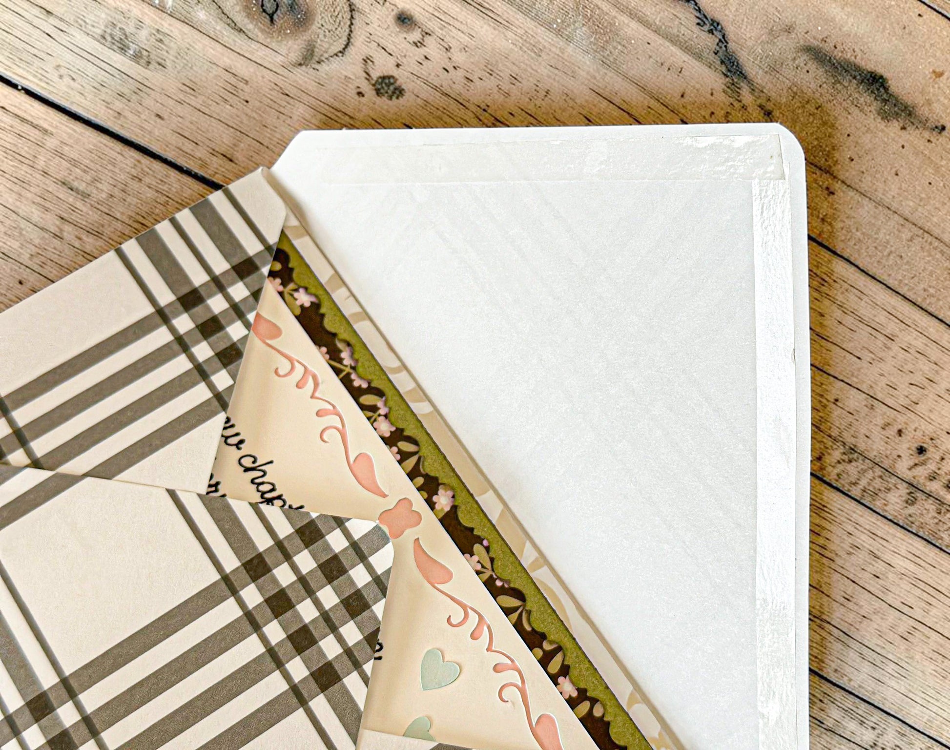 Farmhouse Whimsy bicycle wedding greeting card featuring a charming bicycle design on a light background.
