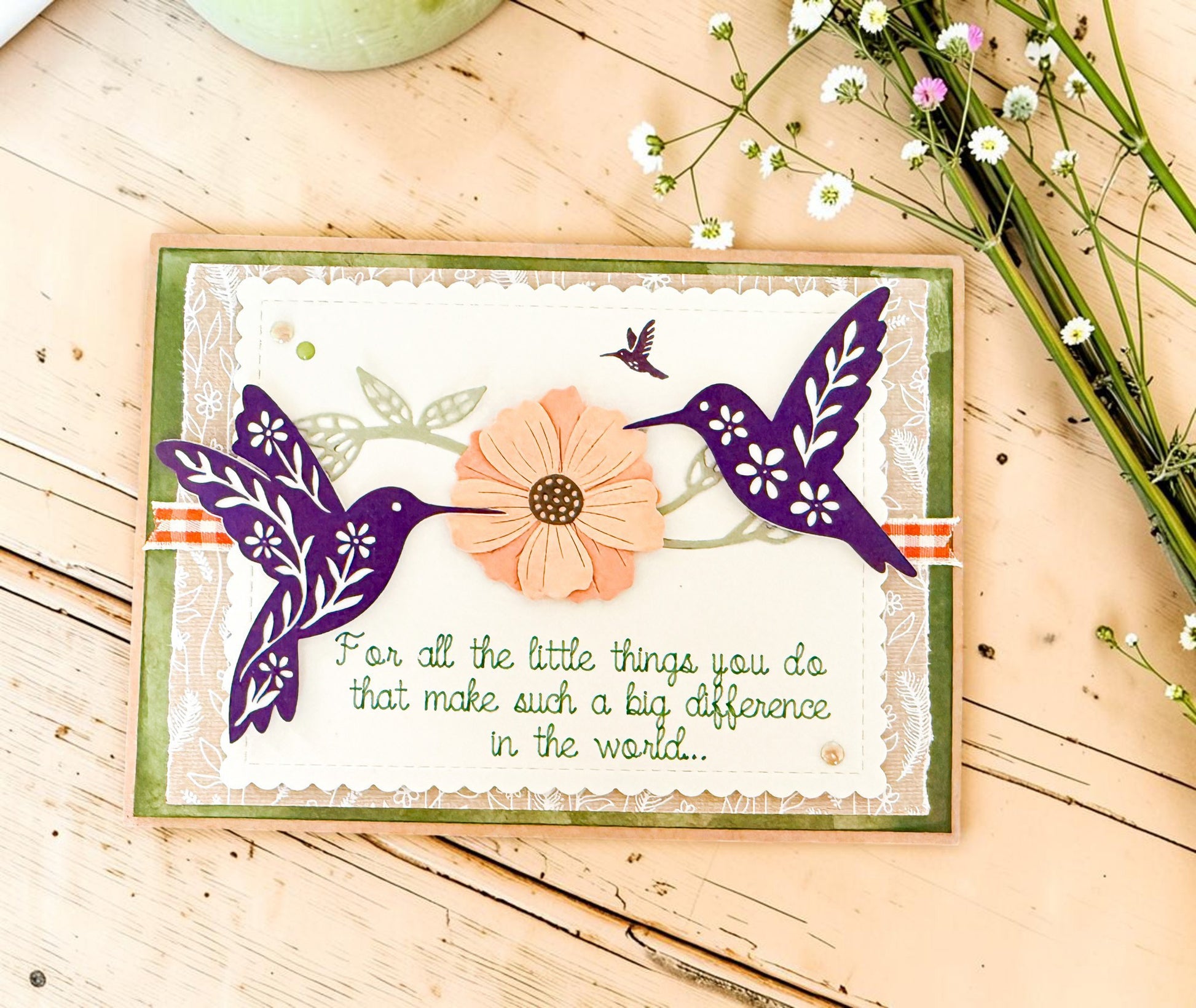Hummingbird Floral Birthday Greeting Card