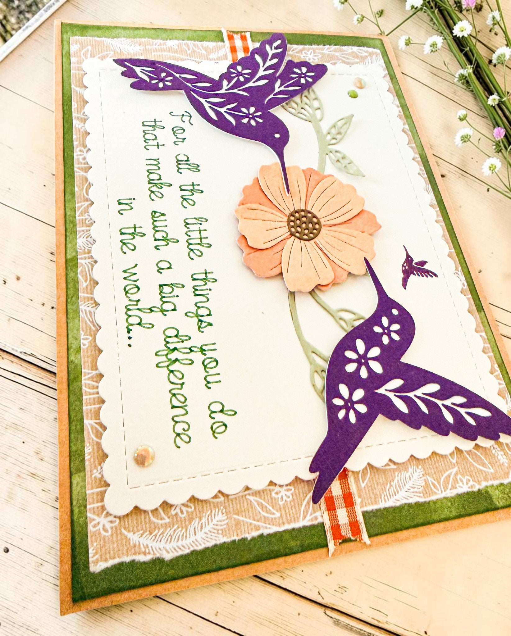 Hummingbird Floral Birthday Greeting Card
