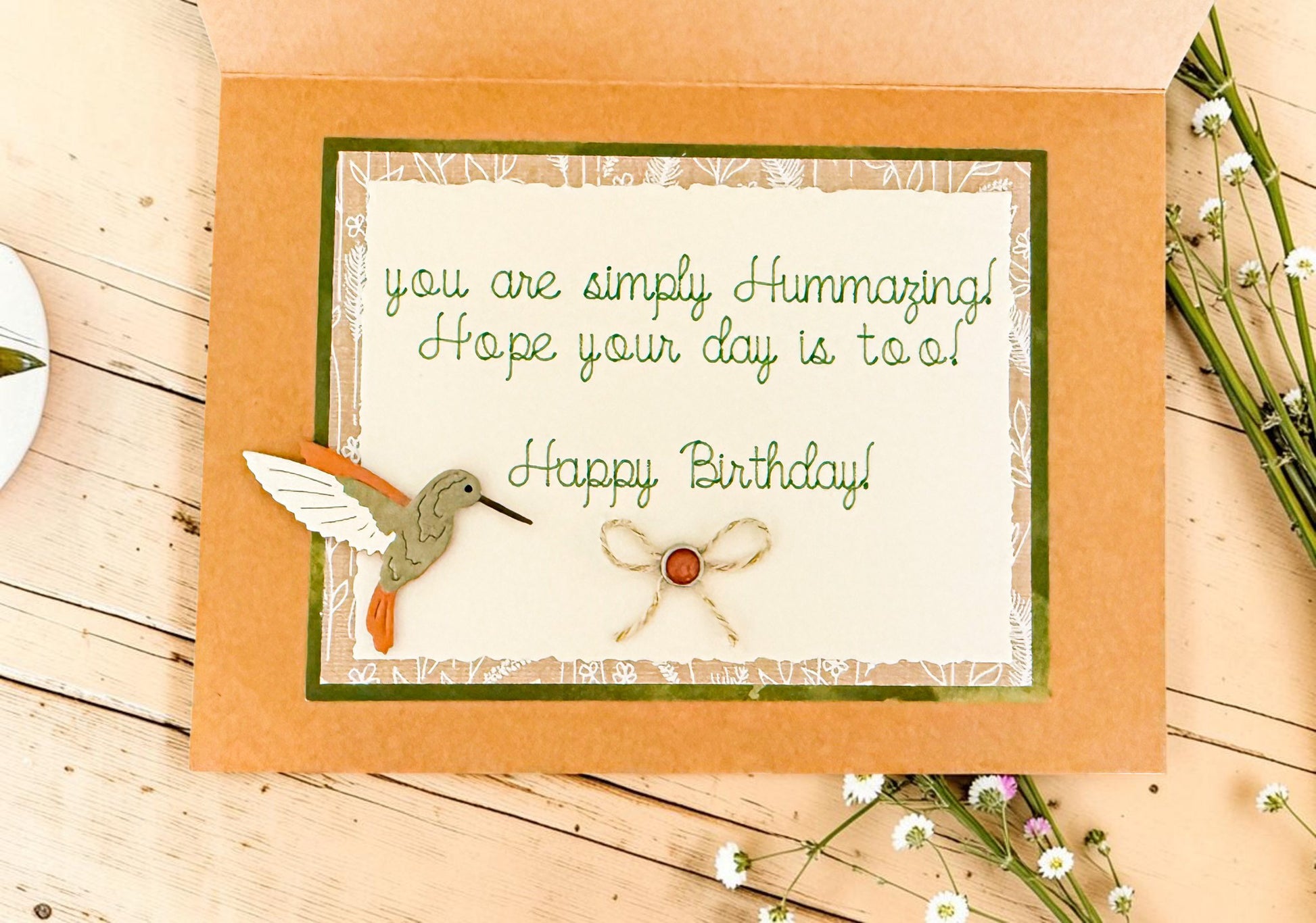 Hummingbird Floral Birthday Greeting Card