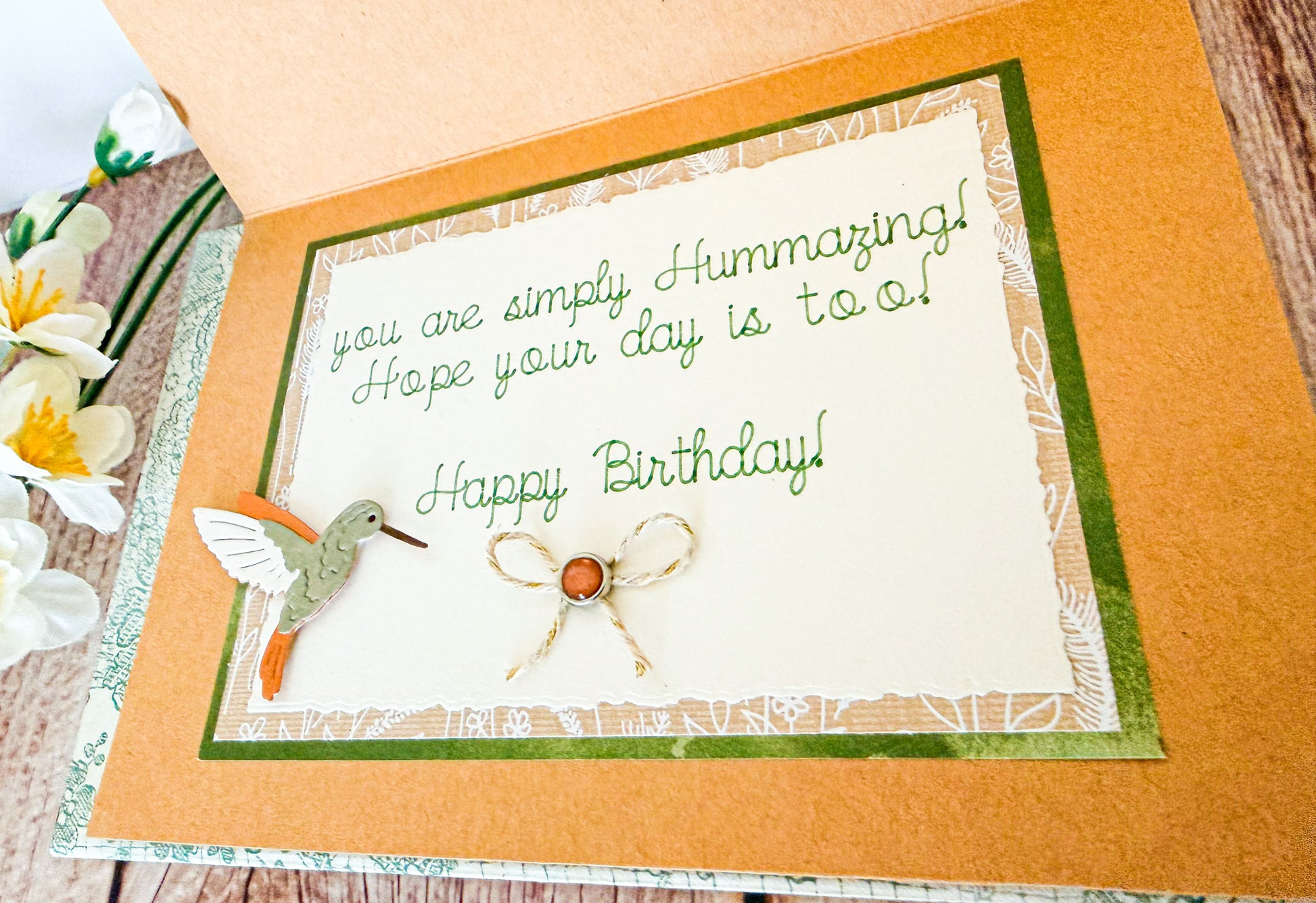 Hummingbird Floral Birthday Greeting Card