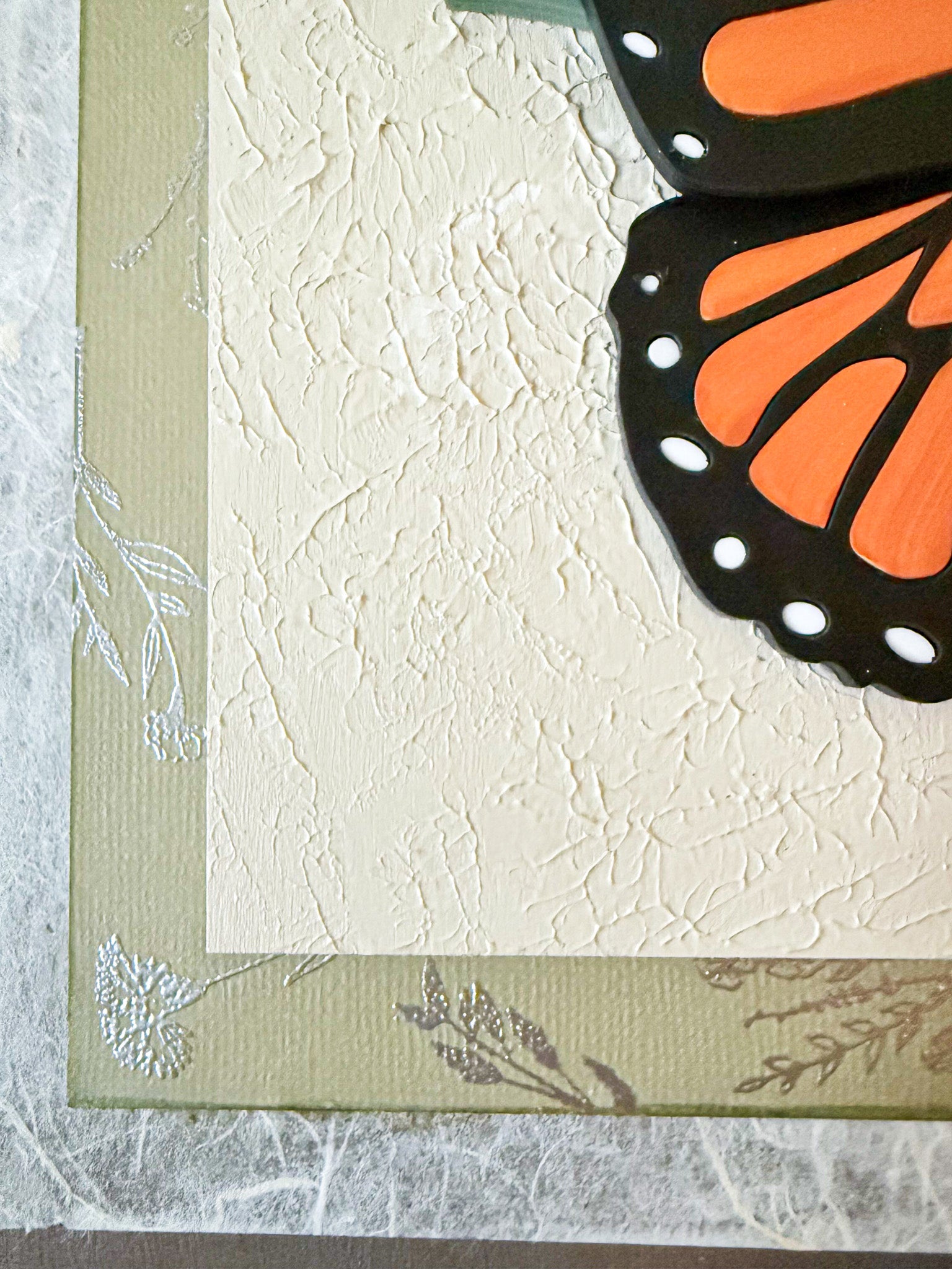 Monarch Butterfly & Sunflower Wall Art textured