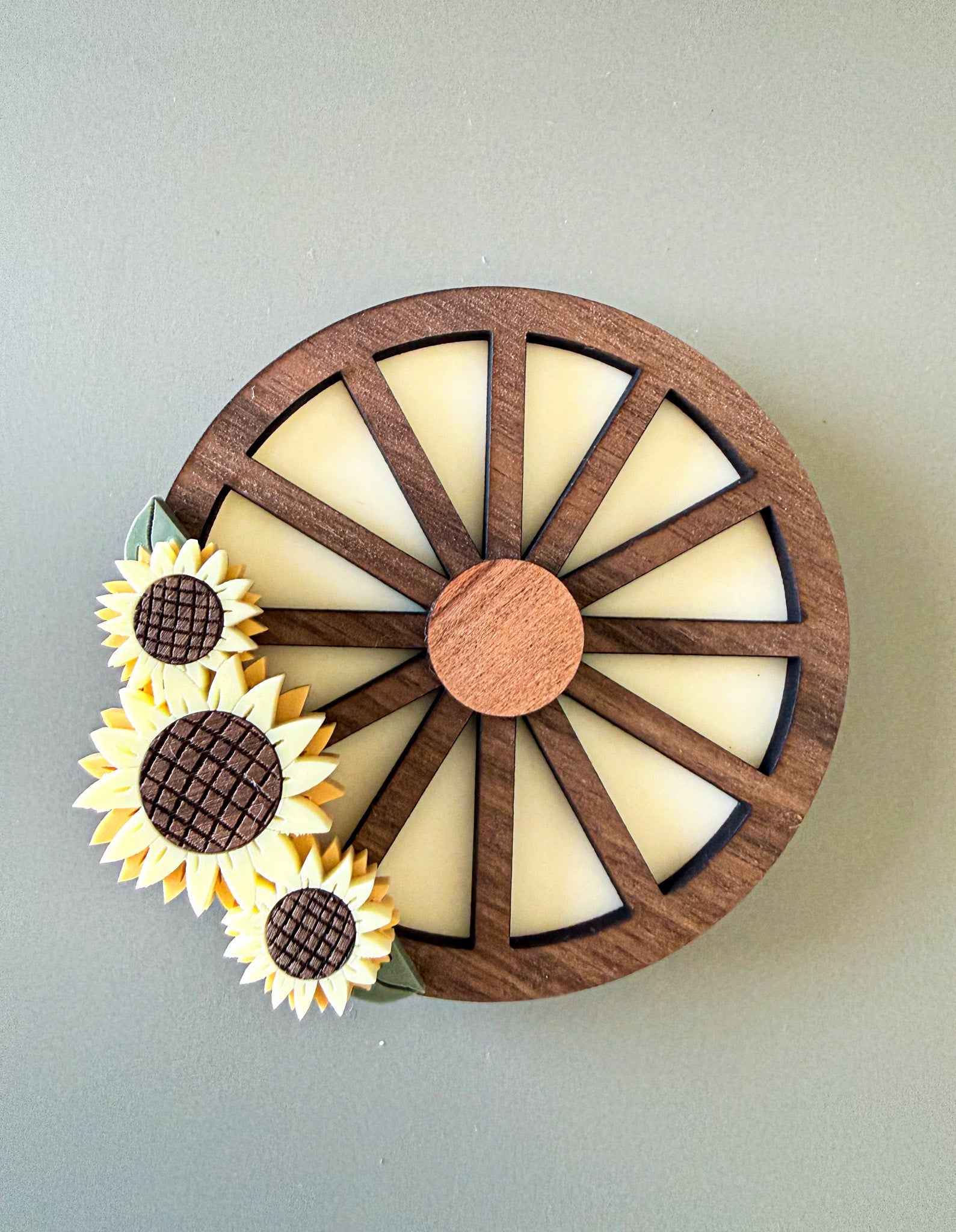 Farmhouse Whimsy windmill and wagon wheel magnet set showing detailed metal farmhouse-themed magnets on a flat surface.