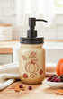 fall farmhouse mason jar soap dispenser gold back