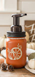 fall farmhouse mason jar soap dispenser cinnamon back