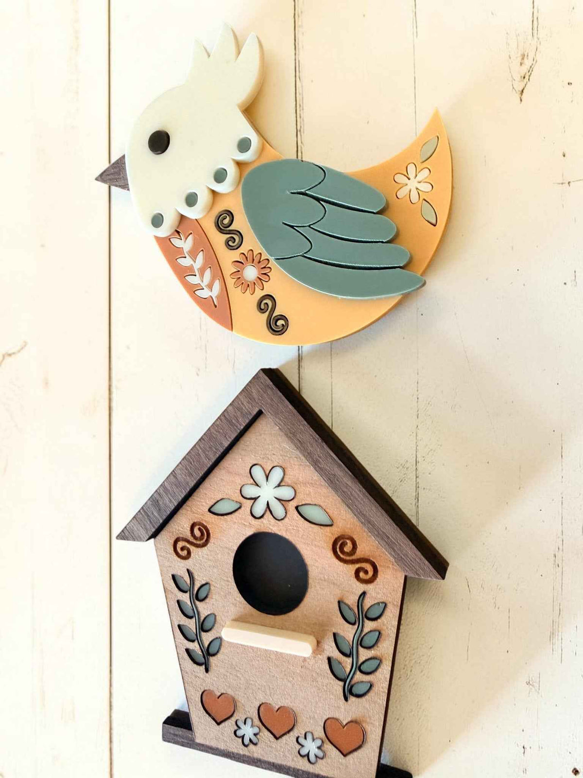 Farmhouse Bird & Birdhouse Magnet Set - Farmhouse Whimsy