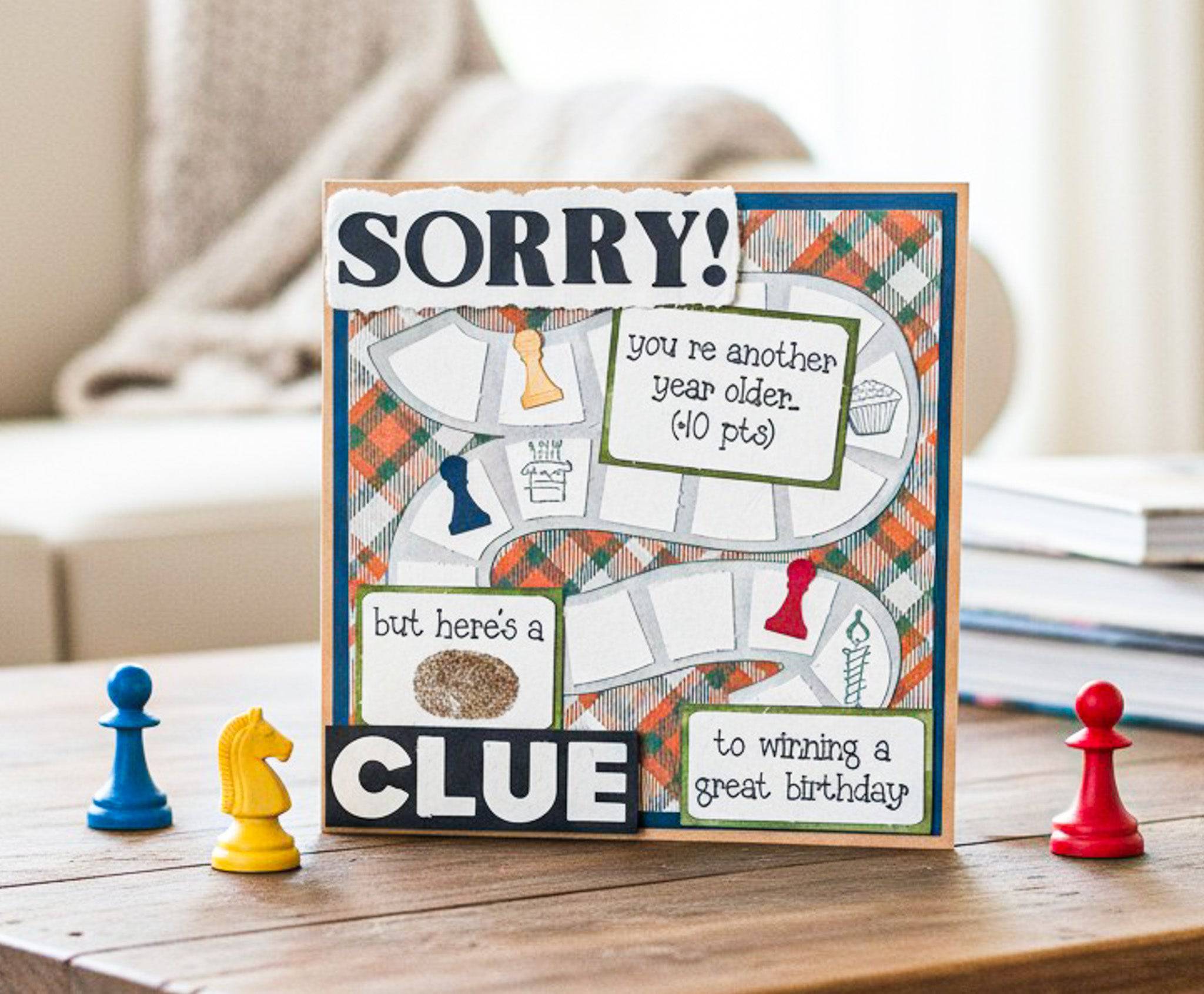 Farmhouse Whimsy board game birthday greeting card featuring colorful illustrations and playful design for celebrating birthdays.
