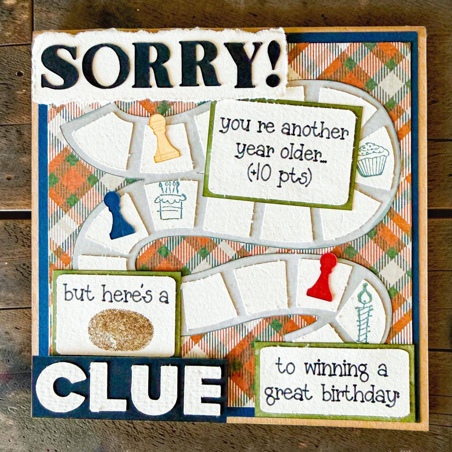 Farmhouse Whimsy board game birthday greeting card featuring playful illustrations perfect for celebrating with friends.