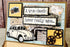 Farmhouse Whimsy classic car birthday greeting card with vintage white car illustration and cheerful design.
