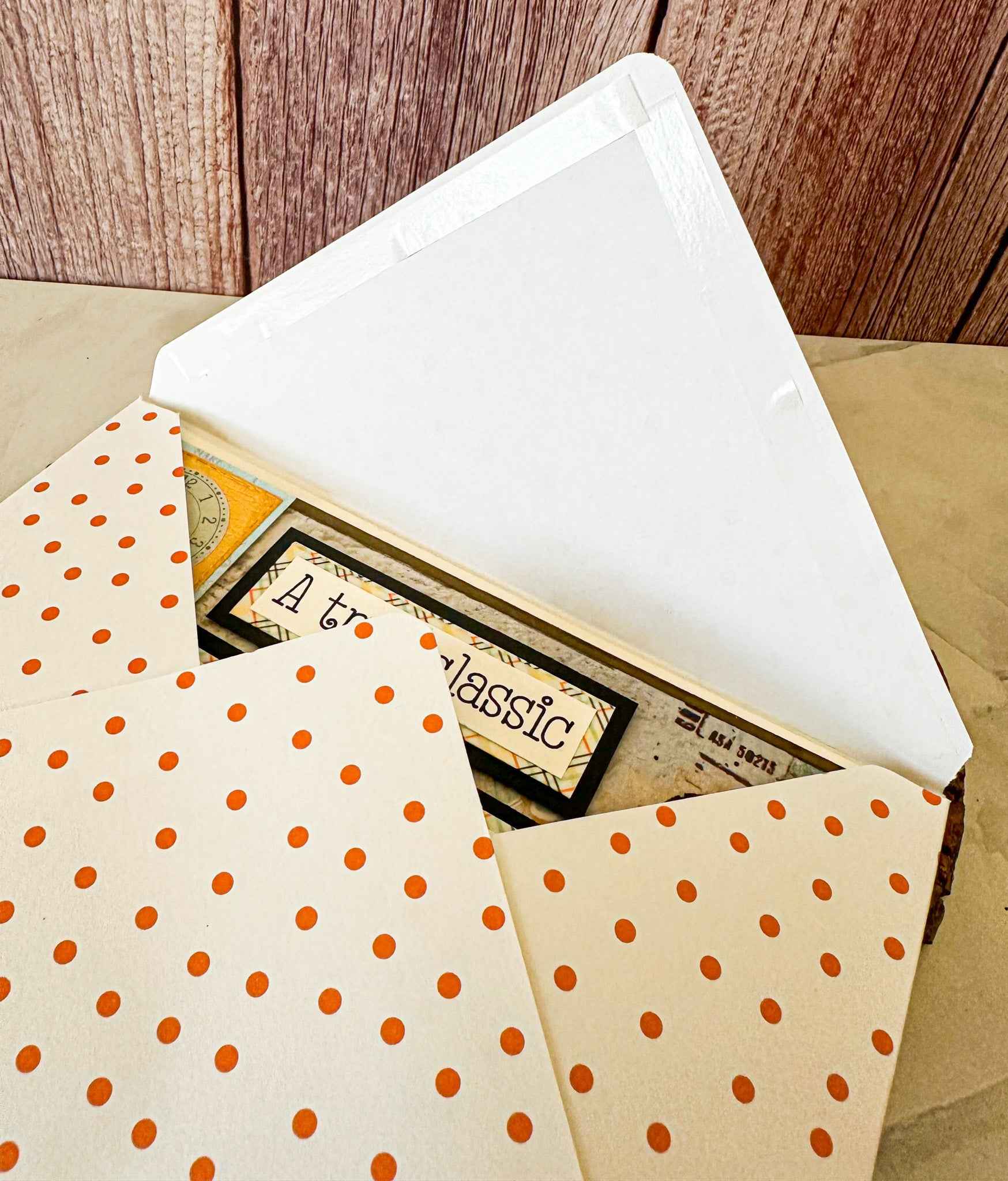 White classic car birthday greeting card from Farmhouse Whimsy featuring vintage car illustration on the front.