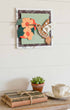 Hummingbird Trumpet Vine Wall Art by Farmhouse Whimsy featuring colorful hummingbird and trumpet vine design on textured wall.