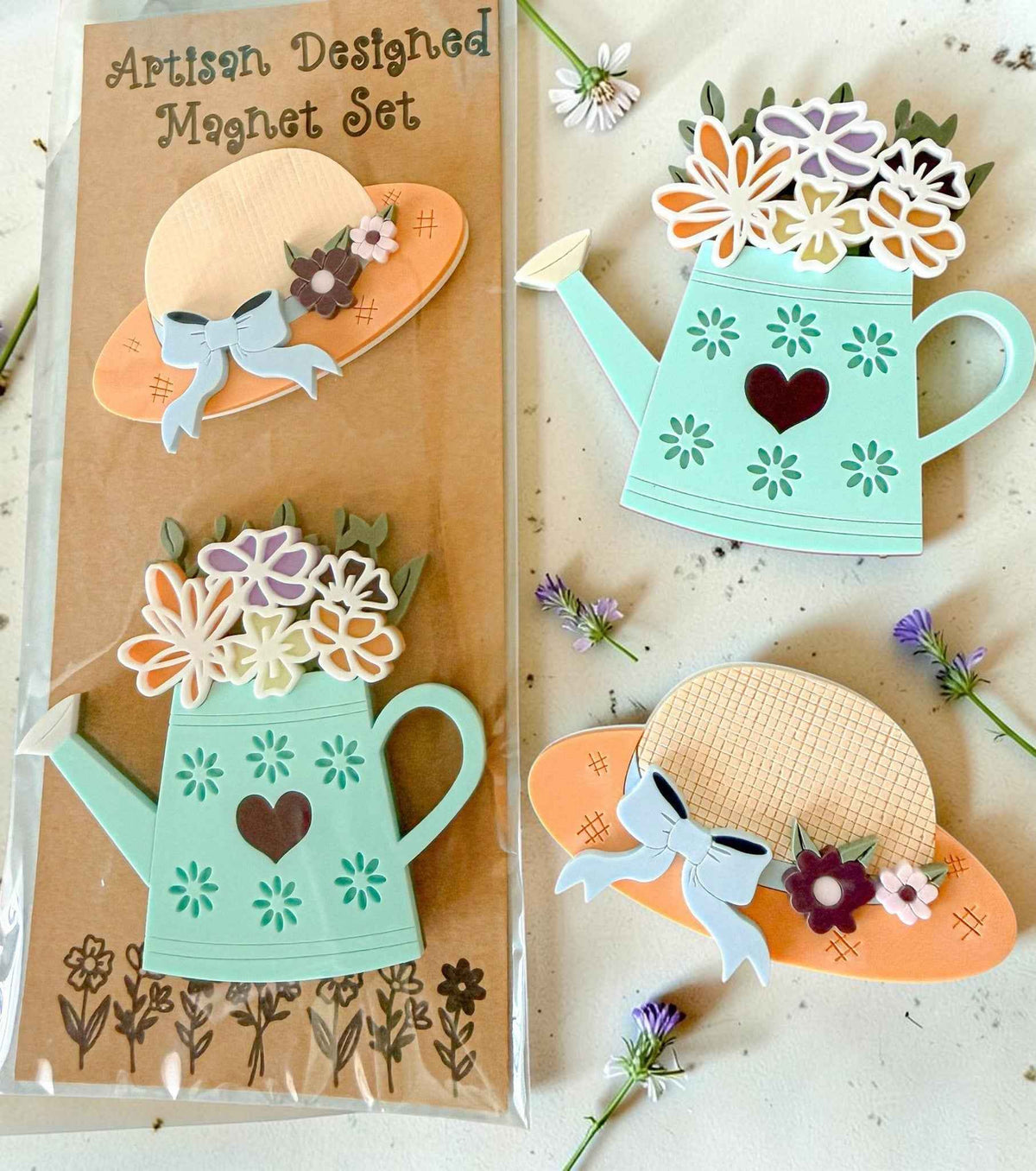 Floral Gardening Magnet Set - Farmhouse Whimsy