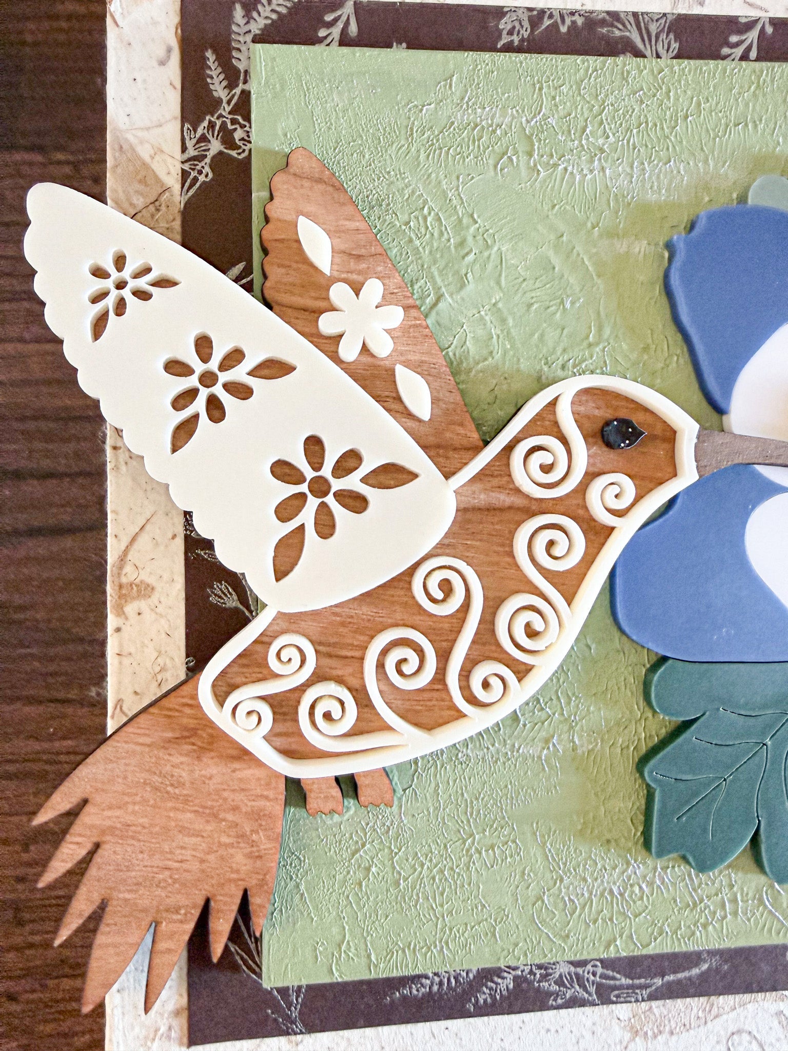 Hummingbird and Columbine flower wall art by Farmhouse Whimsy, vibrant nature scene for home decor.