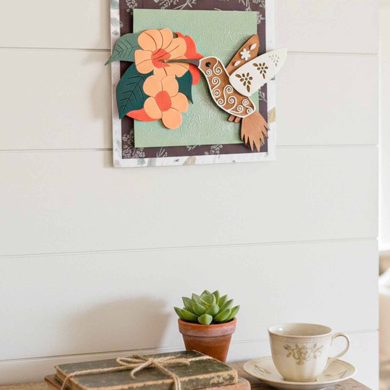 Hummingbird Trumpet Vine Wall Art - Farmhouse Whimsy