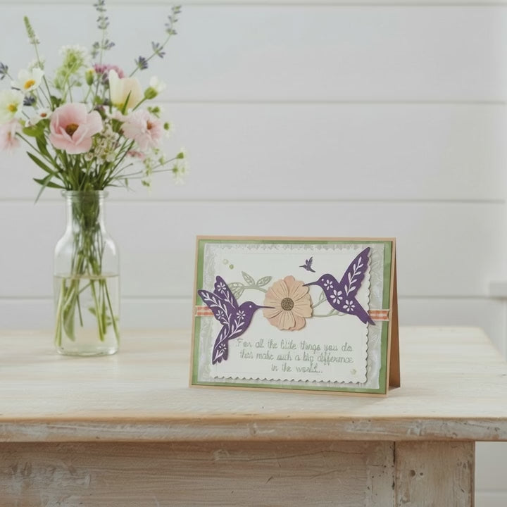Hummingbird Floral Birthday Greeting Card