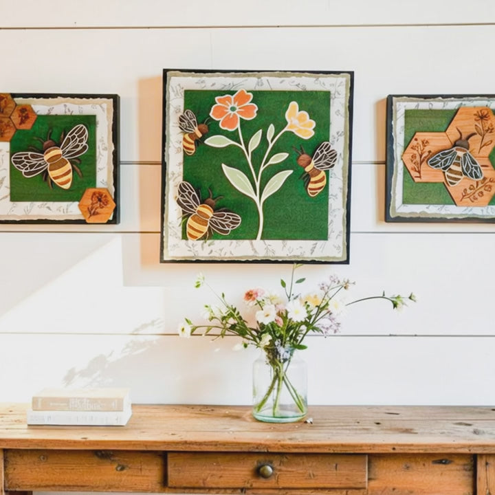 Bumble Bee Wall Art Set video