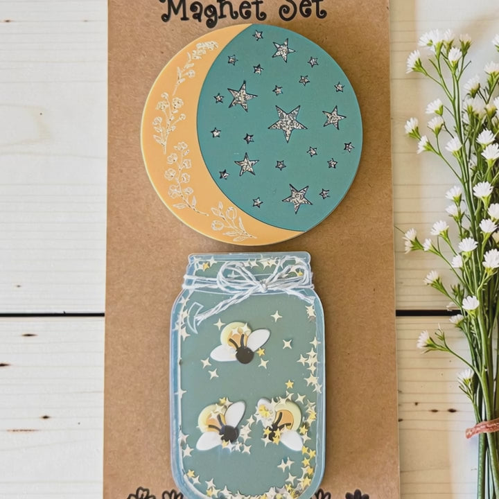 Firefly & Moon Magnet Set video