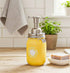Sunflower-themed Mason Jar soap dispenser from Farmhouse Whimsy, with a rustic design and a pump top for liquid soap.