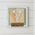 Sunflower wooden wall art by Farmhouse Whimsy featuring a vibrant sunflower design on natural wood background.