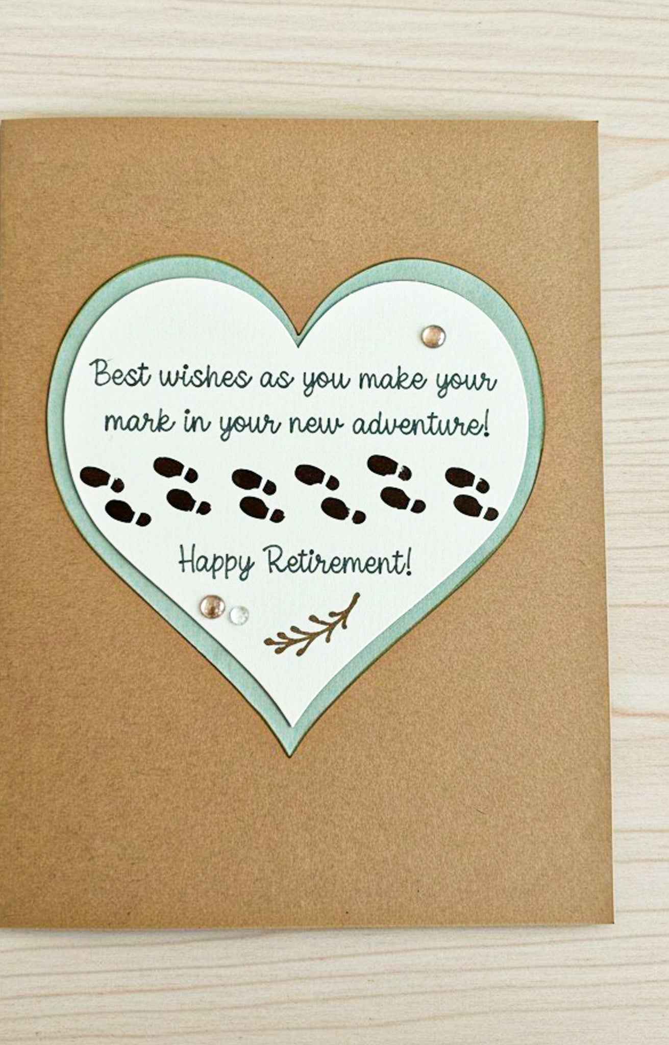 Farmhouse Whimsy vintage retirement greeting card with rustic design, featuring cheerful illustrations and heartfelt message.
