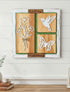 Farmhouse Whimsy wooden nature wall art featuring rustic wooden panels with botanical and forest-inspired designs.